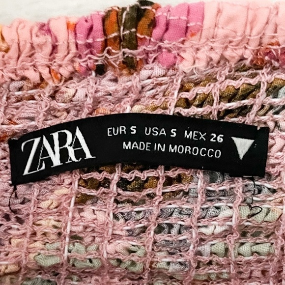 ZARA Paint Swatch One Shoulder Puff Blouse - Picture 3 of 7